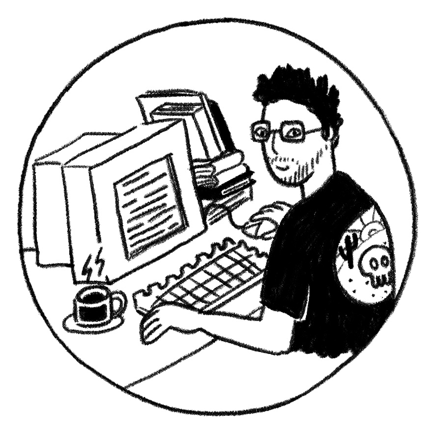 Cartoon of Ben Nour, the website's author.